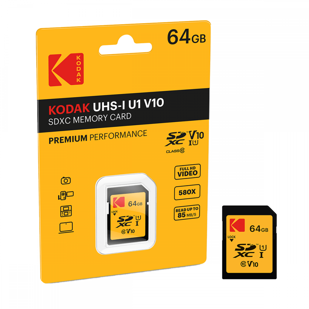 Kodak SD UHS1 U1 V10 Hafıza Kartı 64 gb
